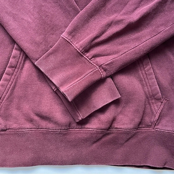 American Eagle AEO Super Soft Slub Hoodie T-Shirt Burgundy Comfy Sweatshirt Sz S - Picture 12 of 16